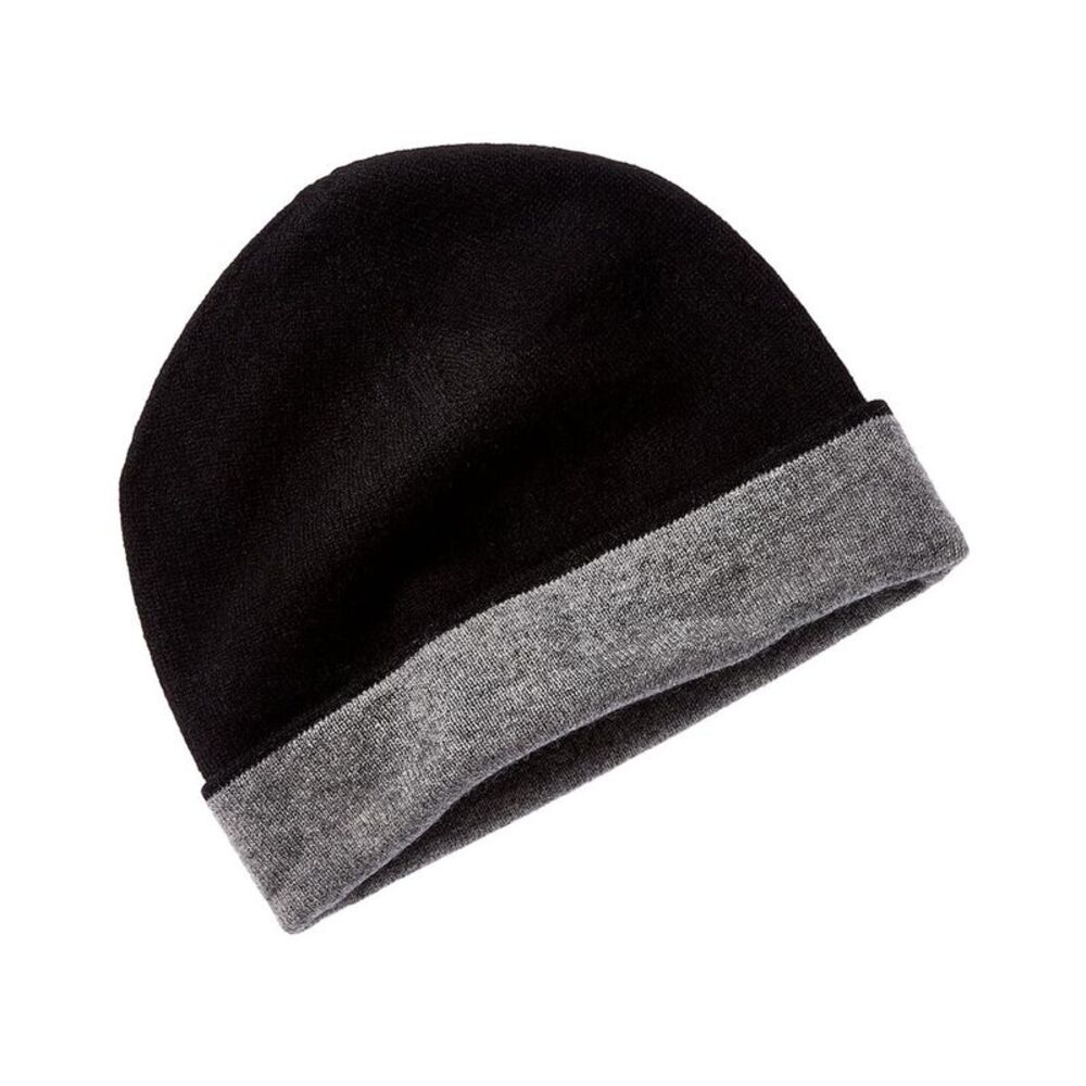Forte Cashmere Reversible Jersey Cashmere Skull Cap, Black